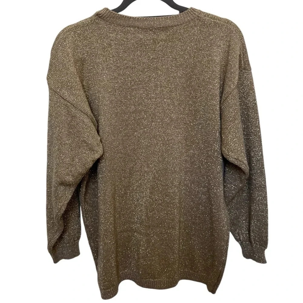Shenanigans Vintage Metallic Gold Sweater Size Small - Picture 2 of 7